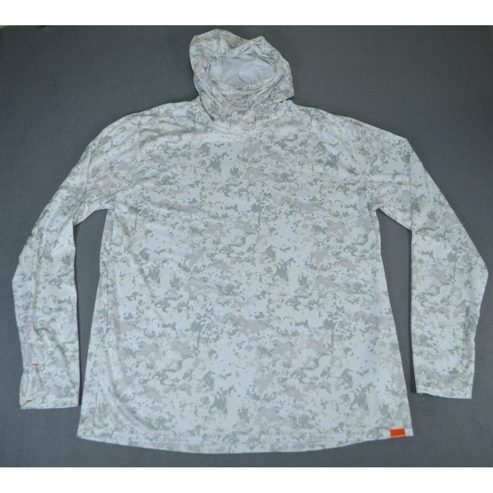 GRUNDENS Tough Sun Masked Fishing Hiking Hoodie XL Squall Camo UPF 50 Sun